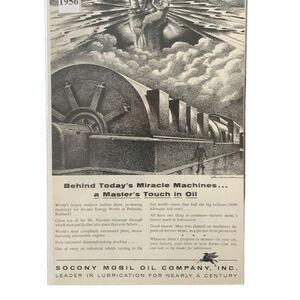 Vintage 1956 Socony Mobil Oil Company Masters Touch in Oil Advertisement Ad Adve